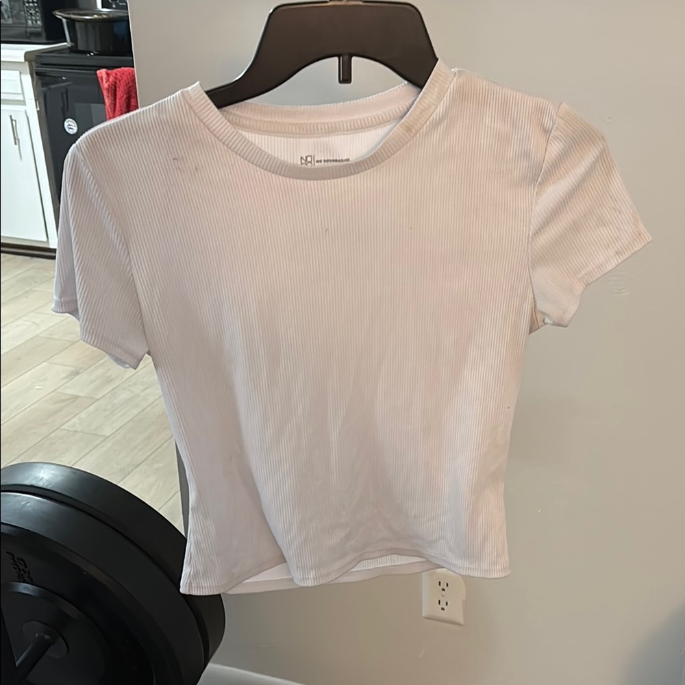 Women's White Ribbed Top